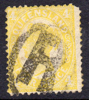 Australia Queensland 1897-1908 4d Yellow, Die I, Used, SG 244 - Used Stamps