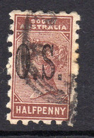 Australia South Australia 1891-9 Small Size Official, Optd. OS ½d Brown, Used, SG O63 - Oblitérés