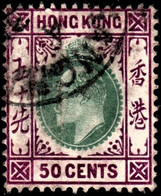 Hong Kong 1903 SG71 50c Dull Green And Magenta Wmk Crown CA P14 Cds Cancel - Andere & Zonder Classificatie