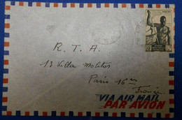 45 AFRIQUE  EQU FRANCAISE LETTRE ANNEES 40 A LA VILLA MOLITOR PARIS XVI PAR AVION - Briefe U. Dokumente