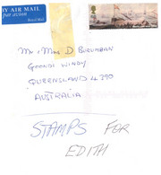 (BB 28) UK (Great Britain) Posted To Australia (un-postmarked Stamps) Border Force Security Flier At Back Of Cover ? - Cartas & Documentos