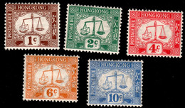 Hong Kong 1923 SGD1-D5 Postage Due Set Of 6  Lightly Hinged Mint - Segnatasse