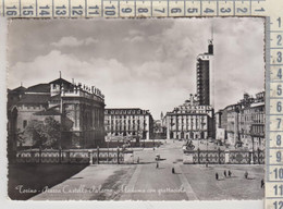 TORINO PIAZZA CASTELLO PALAZZO MADAMA CON  GRATTACIELO  VG 1955 - Palazzo Madama