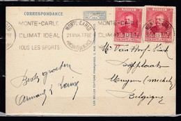 Postkaart Van Monte Carlo Naar Muysen (Mechelen) (Belgie) - Covers & Documents