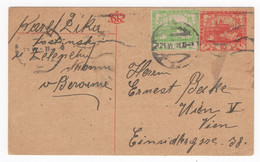 1921. CZECHOSLOVAKIA,STATIONERY CARD USED TO VIENNA, AUSTRIA - Sin Clasificación