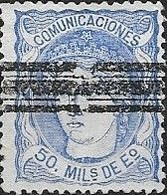 SPAIN 1870 Queen Isabella - 50m - Blue FU - Other & Unclassified
