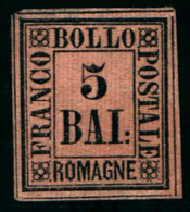 27894) ROMAGNE-5 Baj • Cifra In Cornice Rettangolare • Nero Su Violetto-MLH* - Romagne