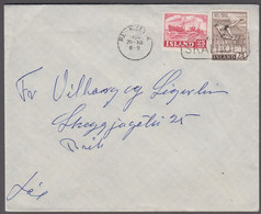 1956. ISLAND. 25 + 75 AUR SPORT On Cover  REYKJAVIK 1956 20-XII.  (Michel 298+) - JF411988 - Lettres & Documents