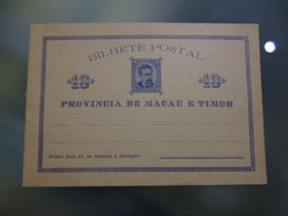 MACAU - BILHETE POSTAL - D.LUIS I - 10RÉIS - Covers & Documents