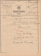 116K50 / Bulgaria 1900 Form 51 (295-1900) , Telegram Telegramme Telegramm + Label , Yablanitsa , Bulgarie Bulgarien - Briefe U. Dokumente