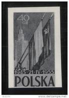 POLAND 1955 10TH ANNIV OF POLISH SOVIET TREATY BLACK PRINT NHM Flags Palace Of Culture Warsaw Russia USSR ZSSR - Ensayos & Reimpresiones