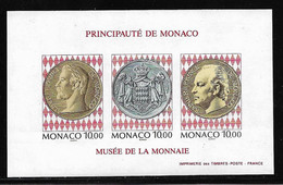 Monaco. Bloc Feuillet N°66a** Non Dentelé (Musée Des Timbres Et Monnaies)cote 220€ - Variétés