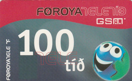 Faroe Islands, FO-TEL-REF-0002_0604, 100 Kr, Funny 'Face', 2 Scans,   01.04.2006 - Faroe Islands
