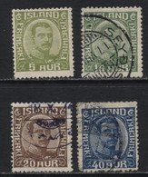 Iceland (39) 1921 Christian X. 4 Values. Mint & Used. - Autres & Non Classés