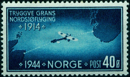 NORGE Norway Norwegen 1944 Michel-# 298  Feinst **  " TRYGVE GRAN Nordseeflug 1914 " - Andere & Zonder Classificatie