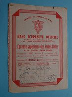 BANC D'EPREUVE OFFICIEL - Epreuve Supérieure Des ARMES Finies ( Chambre De Commerce De PARIS ) N° 126714 ! - Banque & Assurance