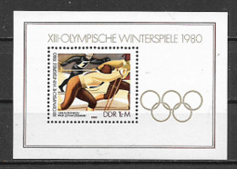 GERMANIA DEMOCRATICA DDR FOGLIETTI 1980 GIOCHI OLIMPICI INVERNALI UNIF. B 57 MNH XF - 1st Day – FDC (sheets)