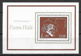 GERMANIA DEMOCRATICA DDR FOGLIETTI 1980 FRANS HALS PITTORE UNIF. BF 61 MNH XF - 1st Day – FDC (sheets)