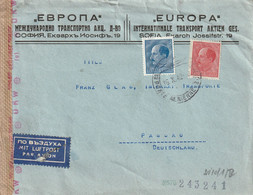 Bulgarie Lettre Censurée Pour L'Allemagne 1942 - Otros & Sin Clasificación