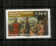 Adoration Des Mages,tableau De L Eglise St Martin De La Cortinada,  Timbre Oblitéré 1 ère Qualité - Used Stamps