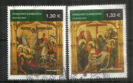 L'Art Religieux. La Passion Du Christ,retable Polyptyque, 2 Timbres Oblitérés,  1 ère Qualité, Faciales Différentes - Used Stamps
