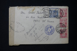 JAPON - Enveloppe De Hokkaidō Pour La France Via Tokyo En 1917 Avec Contrôle Postal - L 83416 - Lettres & Documents