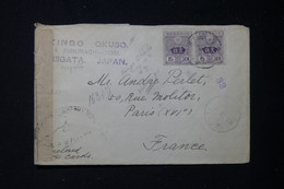 JAPON - Enveloppe De Niigata Pour La France Via Tokyo En 1918 Avec Contrôle Postal - L 83422 - Covers & Documents