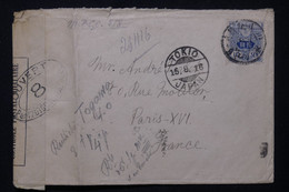 JAPON - Enveloppe De Tokyo Pour La France Avec Contrôle Postal Militaire En 1916 - L 83450 - Lettres & Documents