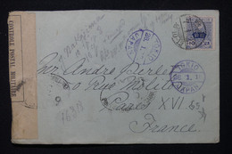 JAPON - Enveloppe De Takasaki Pour La France Via Tokyo Avec Contrôle Postal Militaire En 1918 - L 83453 - Covers & Documents