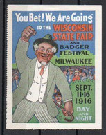 Thumbnail Wisconsin State Fair And Badger Festival Milwaukee-1916-vignette Foire Du Wisconsin Et Festival Du Blaireau - Non Classés