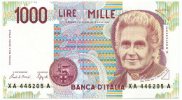 1000 LIRE MARIA MONTESSORI SERIE SOSTITUTIVA XA 08/02/1993 FDS - Altri & Non Classificati