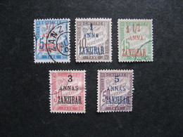 ZANZIBAR : Série Timbres-Taxe N°1 Au N°5, Oblitérés. - Oblitérés