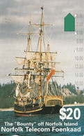 Norfolk Island, I942034, $20, First Issue, The "Bounty" Off Norfolk Island, Ship, 2 Scans - Ile Norfolk