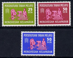 Malaysia - Federation 1963 Freedom From Hunger Set Of 3 U/M, SG 32-34 - Federation Of Malaya