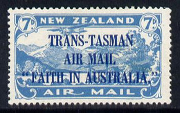 New Zealand 1934 Trans-Tasman Faith In Australia 7d Blue Lightly Mounted Mint SG 554 - Unused Stamps