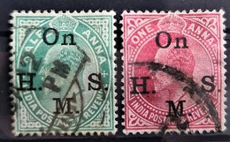 INDIA 1902-09 - Canceled - Sc# O37-O38 - Official - 1902-11 Koning Edward VII