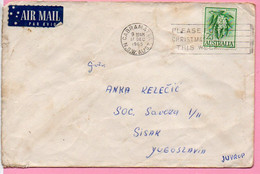 Envelope -  Stamp Flower / Postmark Cabramatta, 1965., Australia To Yugoslavia, Air Mail - Non Classés