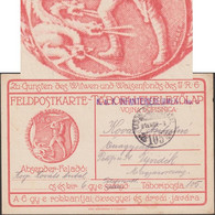 Autriche-Hongrie 1916. Carte De Franchise Militaire, Veuves, Orphelins, Handicapés, Soldat Et Dragons, Baionnette - Mythology