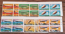 MAURITANIE  Ballons, Zeppelins, Yvert 350/3+PA 170 / 71 BLOC DE 4 Bord De Feuille Non Dentélé (imperforate) ** MNH - Zeppeline