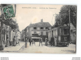 CPA 01 Montluel Arrivée Du Tramway Ligne De Lyon Montluel - Montluel