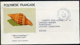 POLYNESIE - COQUILLAGES - PAPEETE / 1989 LETTRE EN FRANCHISE POSTALE POUR LA SUISSE (ref 6336) - Covers & Documents