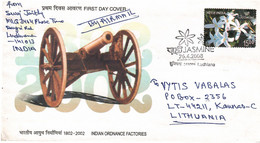 India 2008 . The Letter Was Sent To Lithuania ( Indian Ordnance Factories,Jasmine). - Andere & Zonder Classificatie