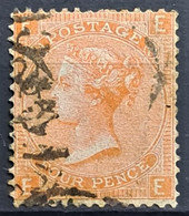 GREAT BRITAIN 1865 - Canceled - Sc# 43 - Plate 13 - 4d - Gebruikt