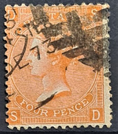 GREAT BRITAIN 1865 - Canceled - Sc# 43 - Plate 13 - 4d - Oblitérés