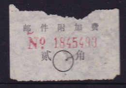 CHINA CHINE CINA SHANDONG ZAOZHUANG 277100 POSTAL ADDED CHARGE LABELS (ACL)  0.20 YUAN - Other & Unclassified