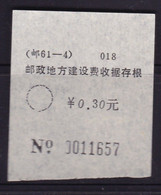 CHINA CHINE CINA SICHUAN POSTAL ADDED CHARGE LABELS (ACL)  0.30 YUAN - Other & Unclassified
