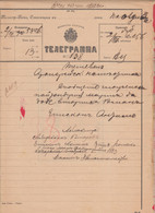 257536 / Bulgaria 1900 Form 51 (509-99) Telegram Telegramme Telegramm + Label , Plovdiv - Teteven , Bulgarie - Lettres & Documents