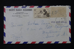 OCEANIE - Enveloppe Commerciale De Papeete Pour La France , Affranchissement Incomplet - L 83921 - Storia Postale