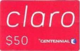CENTENNIAL : DCE05 $50 CLARO RED USED - Dominicana