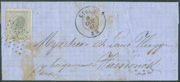 N°17 - 10 Centimes Gris, Obl. LP.220 Sur Lettre De LILLO le 8 Octobre 1867 Vers Haesdonck, Via Beveren. - B/TB - 16942 - 1865-1866 Perfil Izquierdo